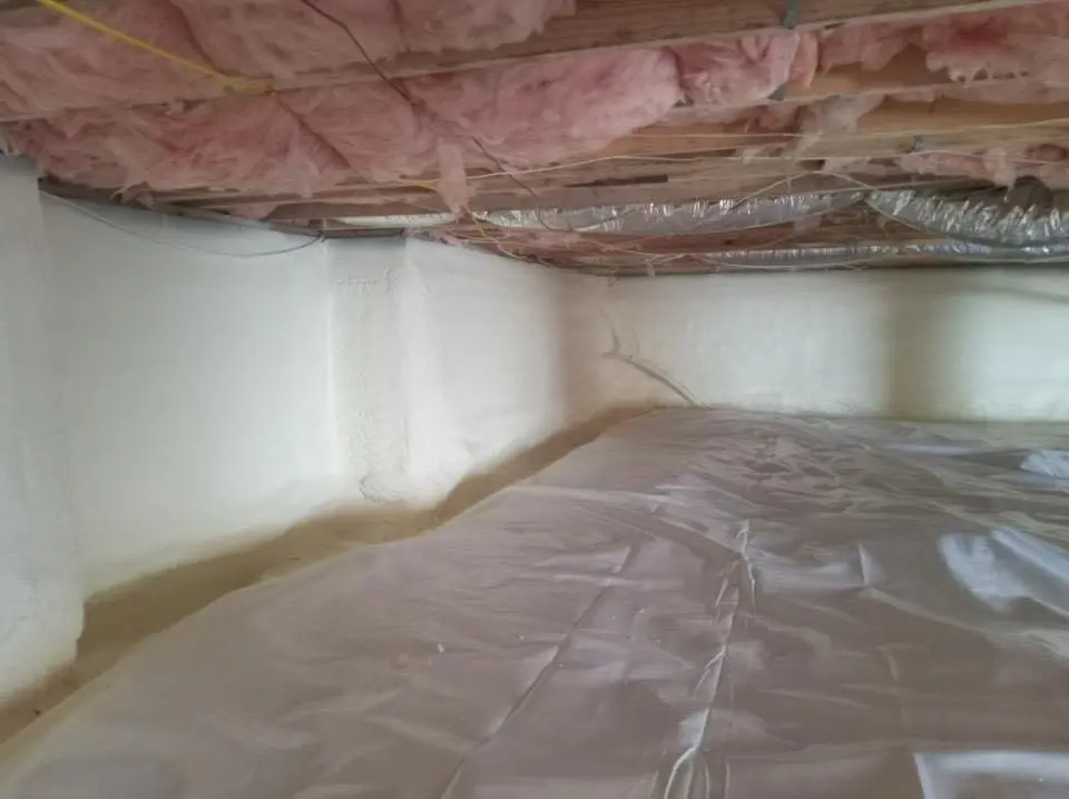 Crawl space encapsulation with closed-cell spray foam for Roof Waterproofing in Bradford